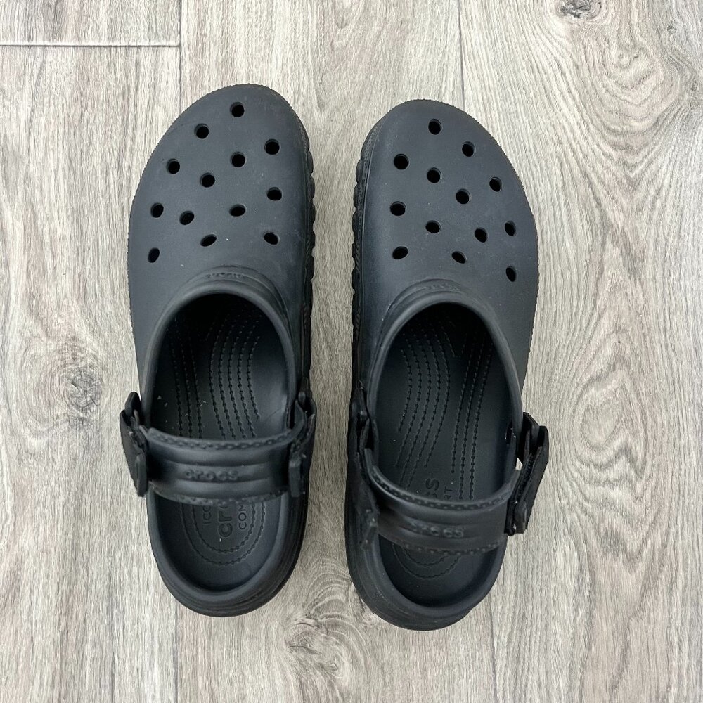 Crocs Men's 13 Black Iconic Comfort Clogs Slingback Adjustable Strap - Picture 1 of 11